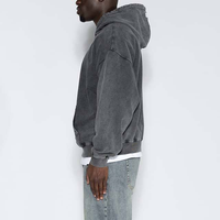 Hoodie Pria Bordir Custom Oversize Drop Shoulder dengan Saku, Ramah Lingkungan, Katun Tebal, Cuci Asam, Vintage