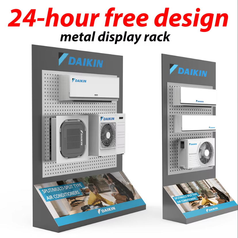 Apache Custom Pegboard Floor Display Stand Metal Rack for Point of Sale Retail Stores, Supermarkets and Hardware Showrooms — view 3
