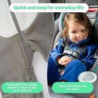 Combinaison polaire pour bébé YU TU avec capuche, mitaines et chaussons convertibles, compatible avec les sièges auto, douce et chaude, fermeture éclair facile