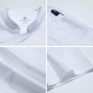 Camisas de manga corta de moda con diseño para hombre, uniforme de personal de restaurante, abrigos de Chef personalizables Unisex - Product Image 4