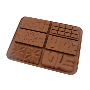 6 cavidades patrón diferente molde de Chocolate DIY grado alimenticio silicona <span class=keywords><strong>Waffle</strong></span> moldes de Chocolate - Product Image 4