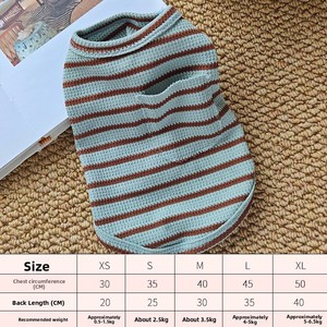 Ropa para gatos, chaleco fino de verano antidesprendimiento para gatitos, ropa universal para mascotas, linda con rayas - Product Image 6
