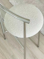 Chaise de salle à manger en acier inoxydable pour la maison, chaise moderne pour la chambre des filles, coiffeuse de maquillage, design vintage