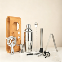Ensemble de shaker à cocktails 12 pièces avec support, kit de mixologie pour barman, accessoires de bar essentiels pour bar à domicile