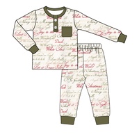 Haute qualité enfants vêtements 100% coton imprimé famille correspondant pyjamas joyeux noël filles vêtements pyjamas ensembles pour vêtements de nuit