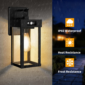 Lampe murale d'extérieur carrée en aluminium LED 110-240V, éclairage de jardin étanche, diffuseur en verre trempé - Product Image 1