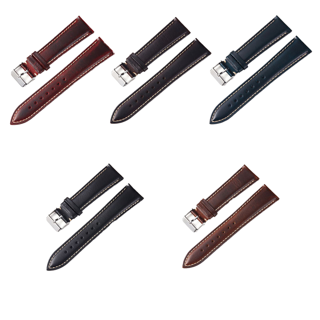 For Lionorm Retro Oil Waxed Top Grain Cowhide Genuine Leather Strap High Quality Universal Quick Release Smartwatches Breathable
