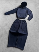Ensemble de survêtement décontracté vintage pour homme avec logo personnalisé, pantalon de survêtement à capuche surdimensionné, coupe-vent de sport, survêtements épais