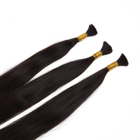 Rambut Indian kualitas tinggi ekstensi jumlah besar Remy manusia alami peluas kutikula mentah biasa bebas kusut 100g