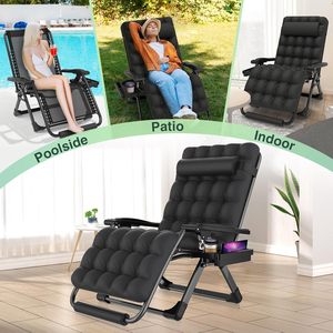 PIOEN 33 "<span class=keywords><strong>XXL</strong></span> surdimensionné zéro gravité chaise longue coussin amovible appui-tête capacité 500LBS avec serrure et repose-pieds améliorés - Product Image 2