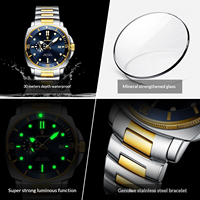 Montre pour homme Poedagar873LuxuryDiver, montre élégante de luxe avec bracelet en acier, étanche, chronomètre, montre de sport pour homme, cadeaux pour homme