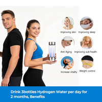 Bouteille d'eau hydrogénée en verre 2-en-1, générateur d'eau hydrogénée SPE PEM 800ppb, riche en hydrogène pour la santé – Nouveauté 2026, Meilleure Vente