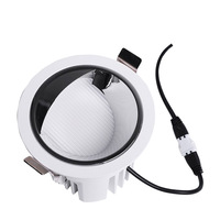 Spots polarisés en aluminium asymétrique rond rondelle de plafond vers le bas lumière spots COB encastré LED Downlight