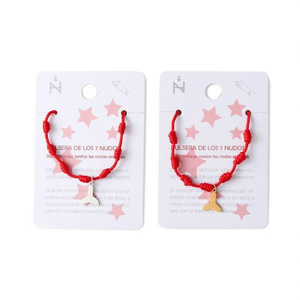 Pulsera Angelina de Siete Nudos con Cordón Rojo y Dije de Acero Inoxidable, Regalo Unisex, Joyería Religiosa con Patrón de Estrella - Product Image 4