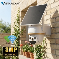 Cámara Solar Exterior CB30 3MP Inalámbrica WiFi con Detección Humana PIR, Batería Recargable, Visión Nocturna a Todo Color y Audio Bidireccional