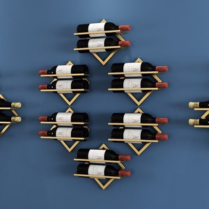 Support mural en métal noir pour bouteilles <span class=keywords><strong>de</strong></span> <span class=keywords><strong>vin</strong></span>, organisateur <span class=keywords><strong>de</strong></span> rangement pour la maison, la cuisine ou le bar - Product Image 4