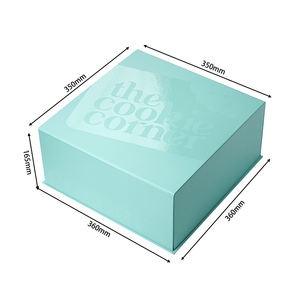 Nouvelle conception, boîte cadeau élégante à couvercle amovible, base pliable, emballage cadeau en 2 pièces, boîte rigide en papier, matériaux recyclés, gaufrage UV - Product Image 1