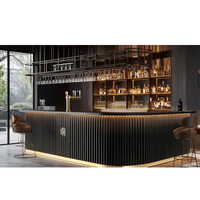 Comptoir de bar moderne en bois et en fer pour la maison, les hôtels et les restaurants - Design écologique