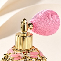 Flacons en verre ronds vides de 50 ml pour parfum et huiles essentielles, avec pompe pulvérisatrice et atomiseur à bulbe, rechargeables, de luxe, vente en gros