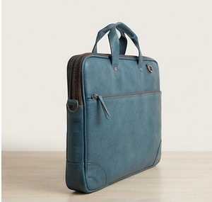 Full Grain Calf Leather Vintage Soft Large Capacity Slim Laptop <b>Bag</b> Business Unisex - Product Image 2