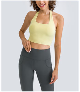 Top Sportivo da Donna 2 in 1 con Logo Personalizzato, Leggero, con Schiena Arricciata e Allacciatura al Collo, Imbottitura Rimovibile, Ideale per Fitness - Product Image 4