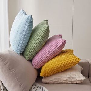 Housse de coussin personnalisée en polyester tricoté chenille, avec nom sur mesure, amovible et lavable, carrée, pour chambre d'enfant - Product Image 6