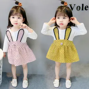 Wholesale Pink Polka Dot Rabbit Skirt Skins Long Sleeve T-Shirts Kid Baby Girl Dress Knitting Patterns Party