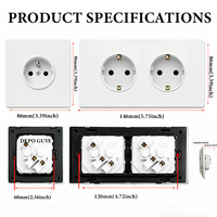 Prises et interrupteurs électriques industriels blancs pour PC, norme européenne UE France, 16A, montage mural, prise de courant, ports USB C, IP21