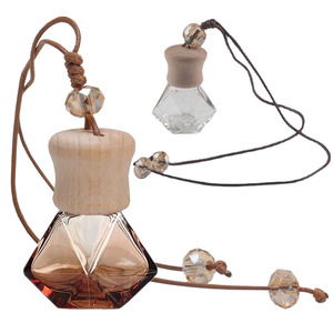 8ML Luxury Custom Logo Empty Glass Crystal Car Perfume Hanging <b>Bottle</b> - Product Image 1