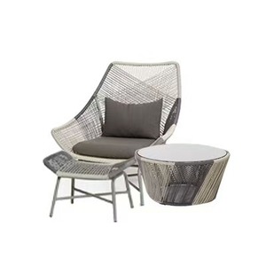 Nordico moderno divano <span class=keywords><strong>esterno</strong></span> <span class=keywords><strong>in</strong></span> <span class=keywords><strong>vimini</strong></span> Set tavolino comodo impermeabile per balcone giardino elegante cortile nordico - Product Image 5