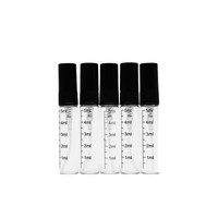 Flacon compte-gouttes cylindrique en verre gradué de 5 ml/10 ml avec bouchon à vis, tête de pulvérisation en plastique sérigraphiée pour distribution de parfum, flacon de liquide