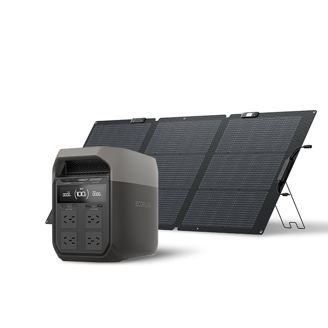 DELTA 3+160W Solar Panels Solar Power Station Lifepo4 Battery MPPT Controller US UK Home Outdoor Camping RVs Emergency Backup