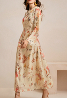 Robe florale imprimée YKD126 pour le printemps et l'été, design traditionnel de la mode musulmane, look décontracté, robe musulmane pour femmes, islamique