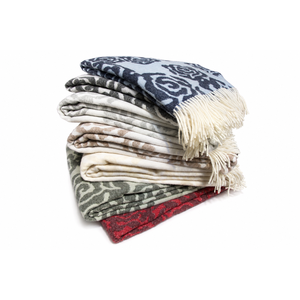 Galite- cashmere wool <b>throw</b> with stylized flowers adds character and style to any room. Refined and contemporary design. - Product Image 3