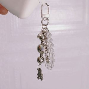 Llavero Colgante de Metal con Cuentas Estilo INS Dulce y Moderno, Oso Blanco y Negro, Cruz de Amor, para Coche - Product Image 4