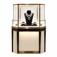 Vitrine à bijoux en verre incurvé avec éclairage LED, comptoir d'exposition sur mesure pour boutiques, centres commerciaux et magasins de détail