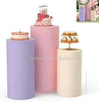 Housses et supports pour cylindres décoratifs multicolores en PU, style moderne, haute qualité, pour la décoration de tables de desserts lors de fêtes, anniversaires et mariages
