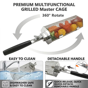 Cesta de asado hexagonal compacta personalizada de acero inoxidable <span class=keywords><strong>para</strong></span> parrillas de carbón y gas, y ahumadores de exterior - Product Image 4