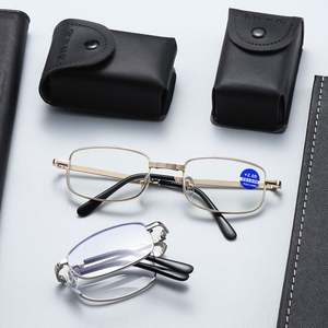 Lunettes de lecture pliables tendance 2025 pour hommes et femmes, lunettes de presbytie en métal pliables avec étui - Product Image 3