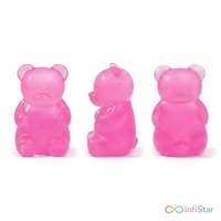 Jouet Squishy Ourson Gommeux Rose Translucide Doux Extensible Anti-Stress Sensoriel Kawaii Jouet de Décompression