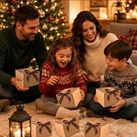 Faltbare Weihnachts-Geschenkbox mit Eigenem Logo Kraftpapier-Geschenkbox mit Wildblumen-Verpackung