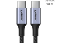 Kabel Data Nylon Tipe-C Double Head US316 PD100W/88W 5A Pengisian Cepat untuk Tablet & Laptop, Dapat Digunakan di Mobil