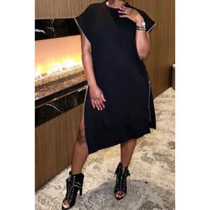 欧迪娜时尚新款女装宽松拉链短袖t恤休闲女装 - Product Image 1