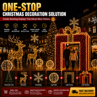 Décoration de Boîte Cadeau LED Extérieure Commerciale, Grand Luminaire de Noël pour Centre Commercial