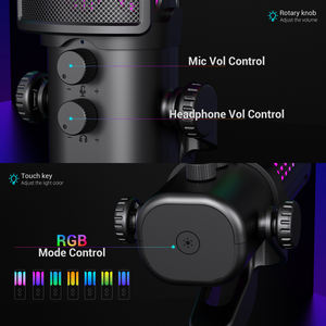 מיקרופון קונדנסר USB למשחקים, מיקרופון מקצועי להקלטות אולפן עם חצובה למחשב נייד - Product Image 3