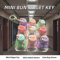 Youpule Mini Bun Dumpling Fidget Clicker Porte-clés en PVC, Jouet à pression à interrupteur mécanique, Non lumineux, Pendentif de sac, À partir de 14 ans
