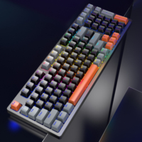 Clavier mécanique filaire 98 touches avec rétroéclairage LED, interrupteurs rouges, pour le gaming, langues personnalisables, vente en gros