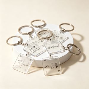 Porte-clés en acrylique en gros, logo personnalisé imprimé, double face, transparent, pour cadeaux d'entreprise - Product Image 2