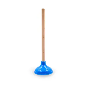 Desain Baru PVC dan Pegangan Kayu Toilet Plunger