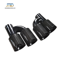 Embouts d'échappement en fibre de carbone brillante JTLD, silencieux quadruple, tuyau en forme de H, compatible avec BMW M2 M3 M4 F80 F82